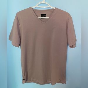 Cuts Curve-Hem V-neck T-Shirt